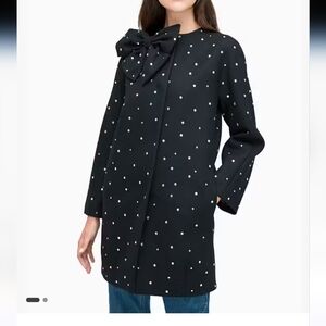 Kate Spade Rhinestone Dorothy Coat 14 xl Black Bow Coat